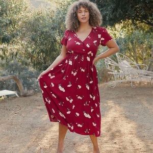 NWOT Christy Dawn red dress crimson floral